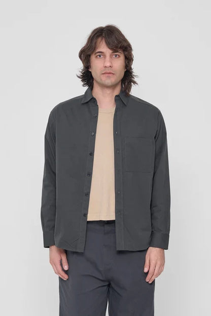 Slate Peach Fuzz Poplin Button Up