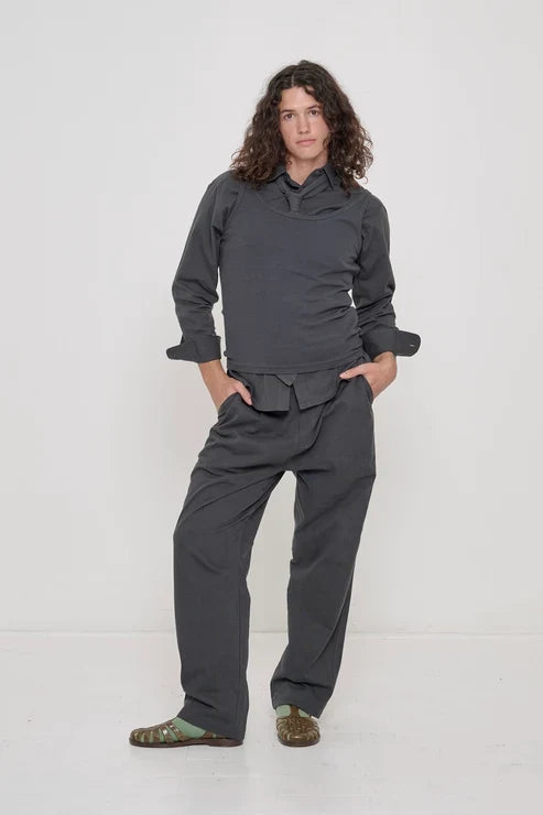 Slate Peach Fuzz Poplin Button Up