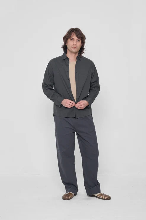 Slate Peach Fuzz Poplin Button Up