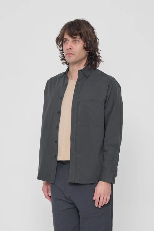 Slate Peach Fuzz Poplin Button Up