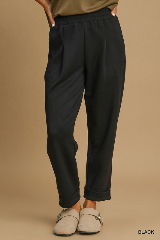 Slim Knit Cuffed Pants