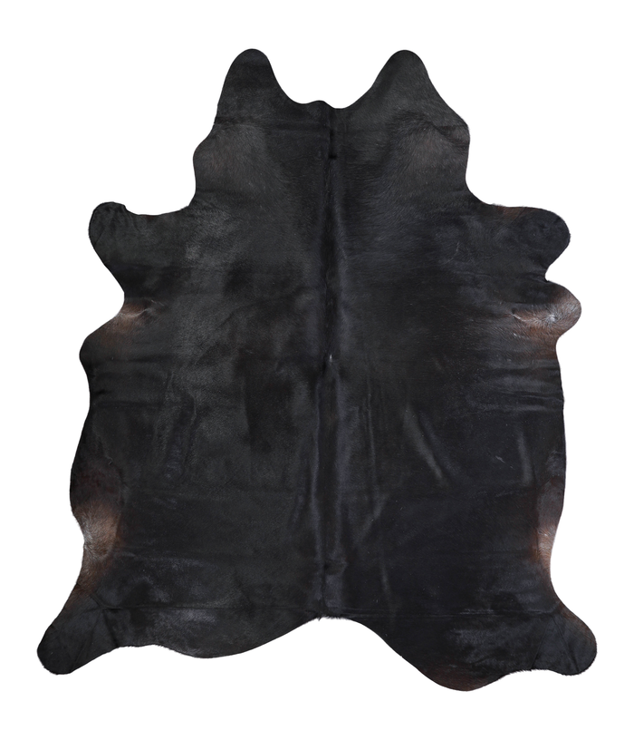 Solid Black Cowhide Rug #A19743