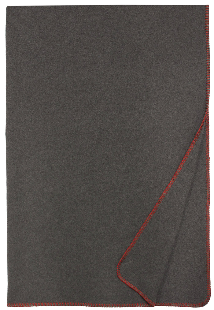 Solid Greystone Red Throw