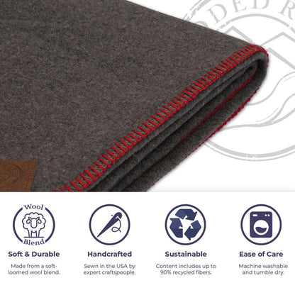 Solid Greystone Red Throw