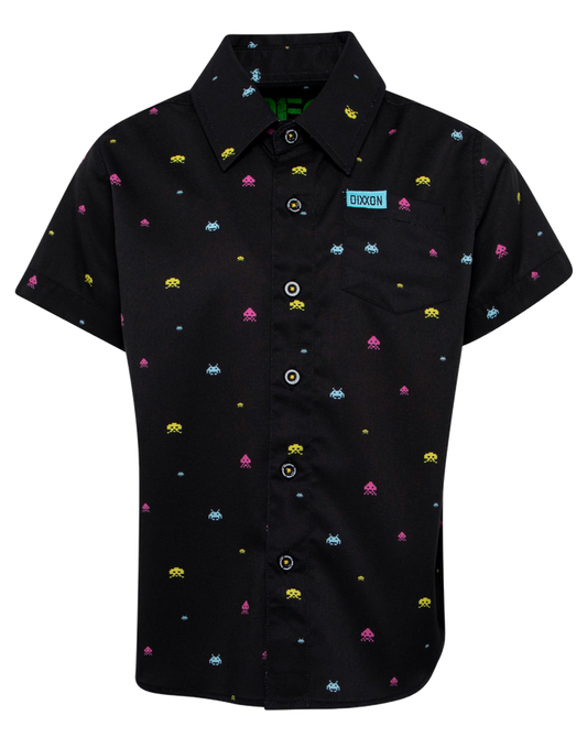 Space Invader Youth Short Sleeve Party Shirt