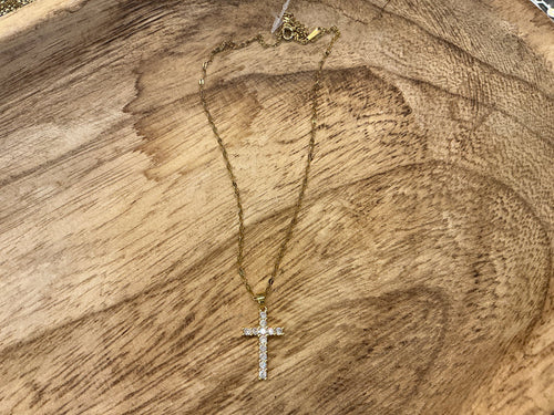 SPARKLE CROSS NECKLACE
