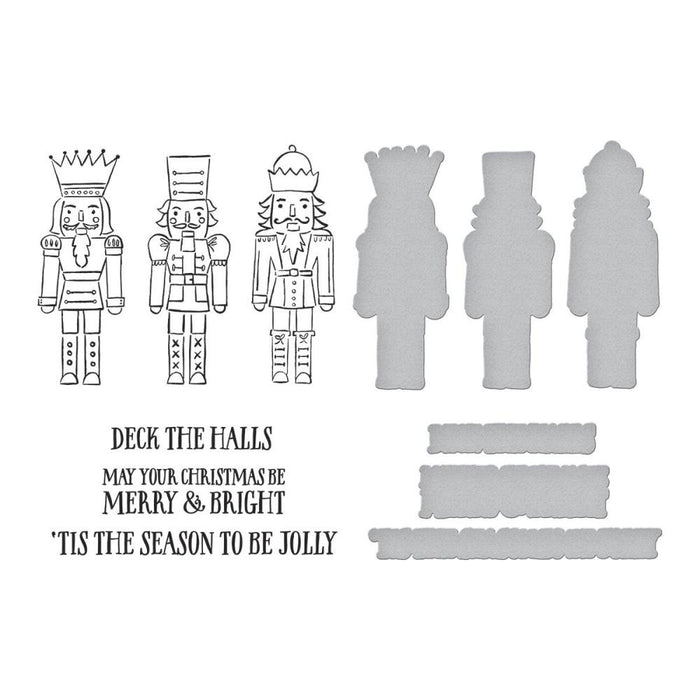 Spellbinders - Press Plate & Die Set By Simon Hurley - Nutcracker Trio. With four press plates and four dies, this set is perfect for creating a nutcracker army! Available at Embellish Away located in Bowmanville Ontario Canada.