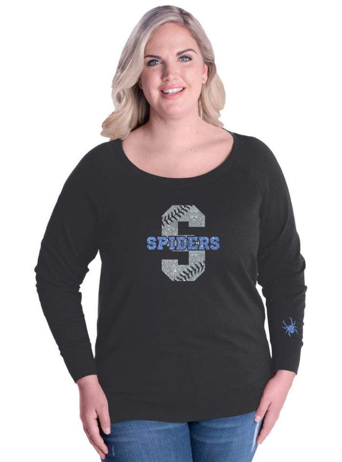 Spiders Curvy Ladies Slouchy "S" Pullover- Matte or Glitter