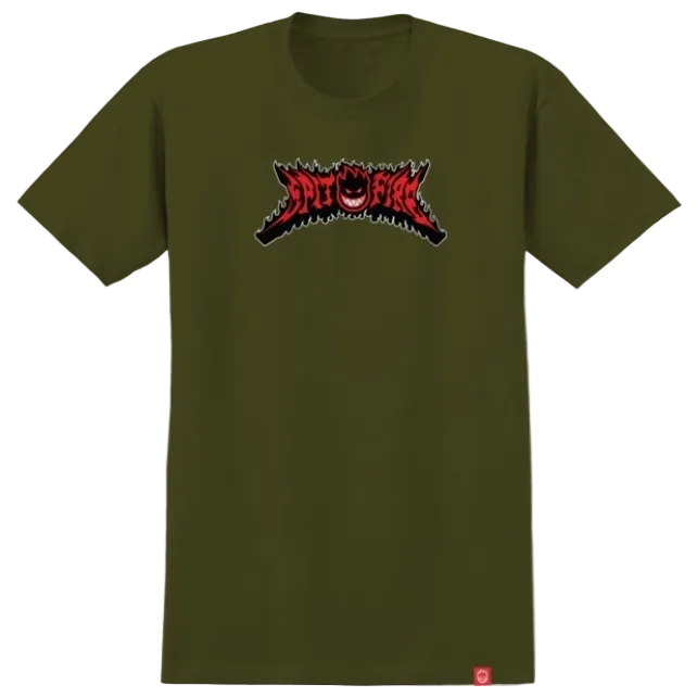 Spitfire Flame Out Bighead Fill S/S Tee Military Green