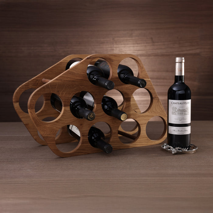 St. Anton Oakwood 10-Bottle Wine Holder