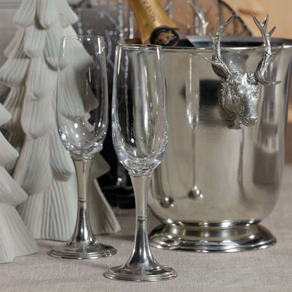 St. Moritz Pewter and Glass Champagne Flute