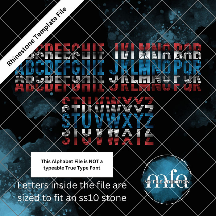 Stacked Letters Rhinestone Template File