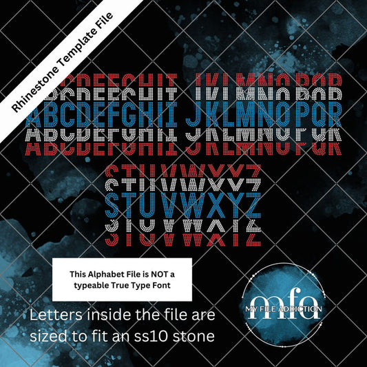 Stacked Letters Rhinestone Template File