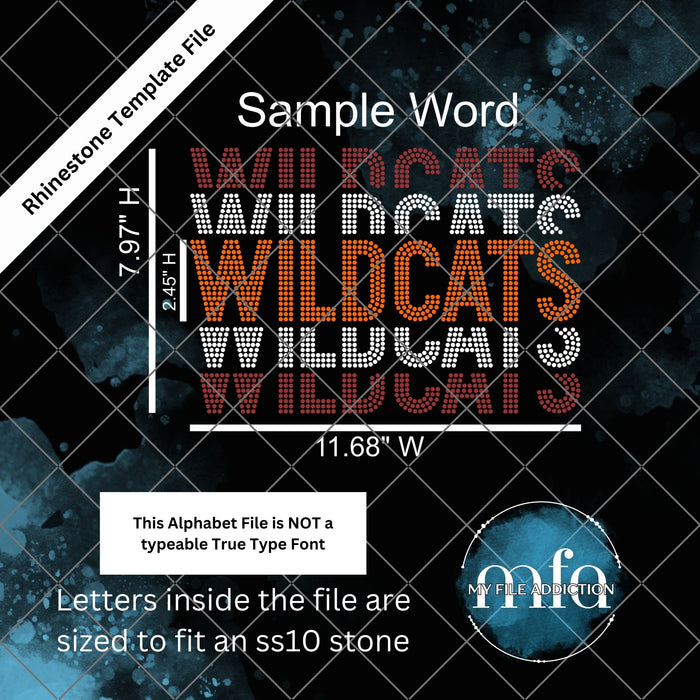 Stacked Letters Rhinestone Template File