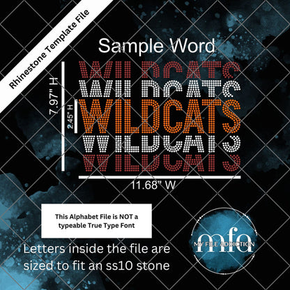 Stacked Letters Rhinestone Template File