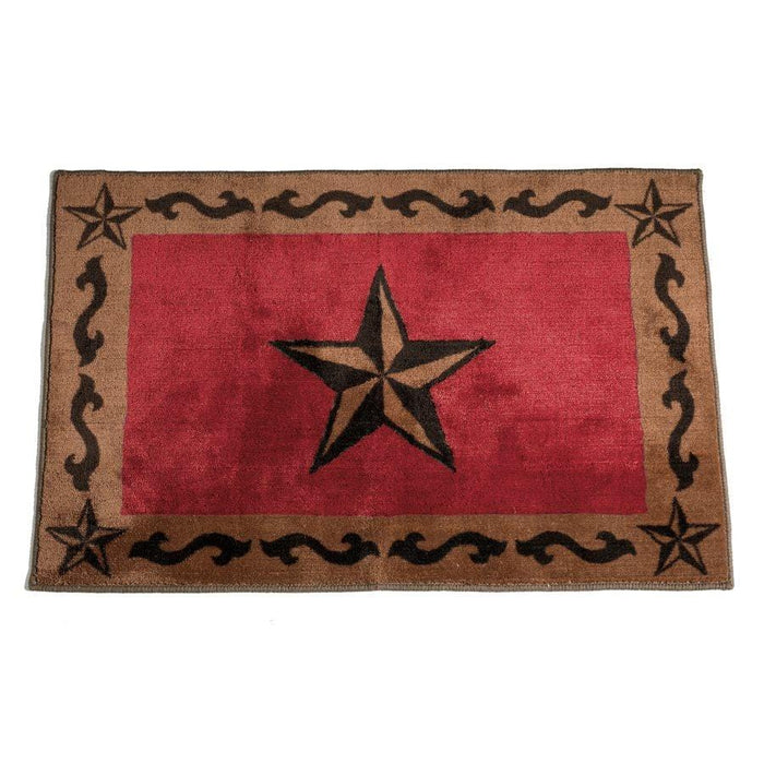 Star Scroll Motif Rug Bath or Kitchen Rug
