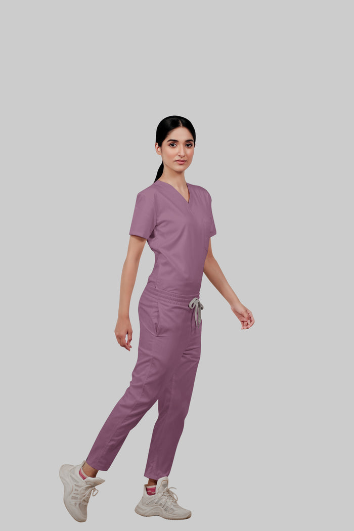 Stretchable (2Way) Women Lilac Straight Scrub Pant