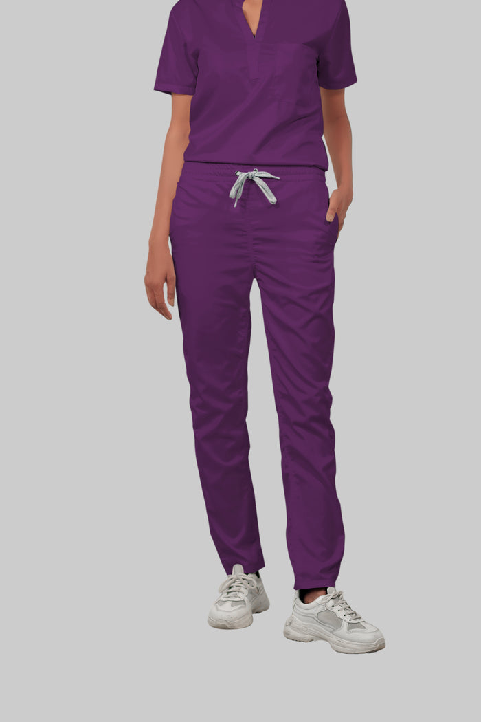 Stretchable (2Way) Women Purple Straight Scrub Pant