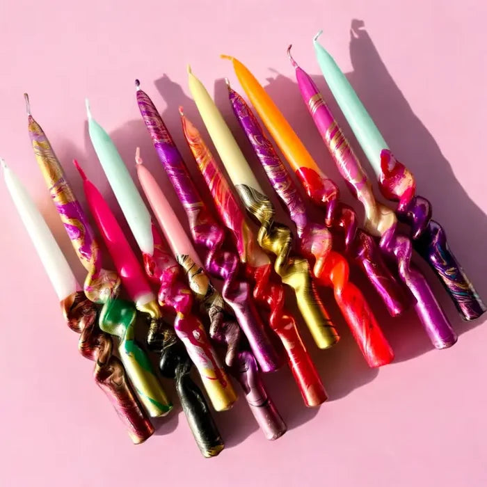 Surprise Bungalow Dip Dye Swirl Candles
