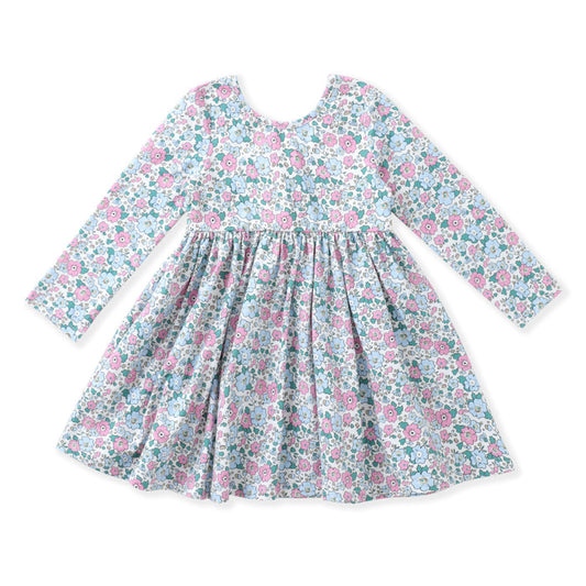 Swoon Baby Pink/Aqua Floral Twirl Dress