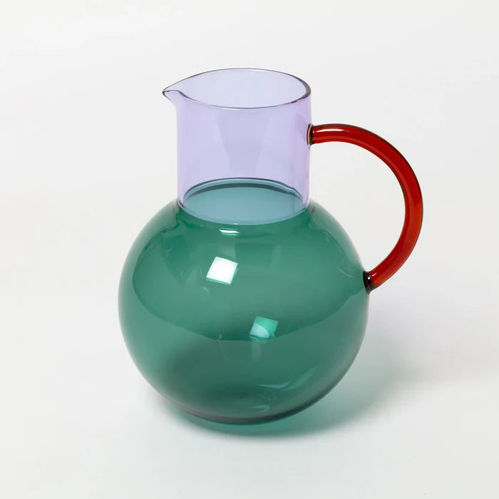 Teal Lilac Pablo Glass Jug