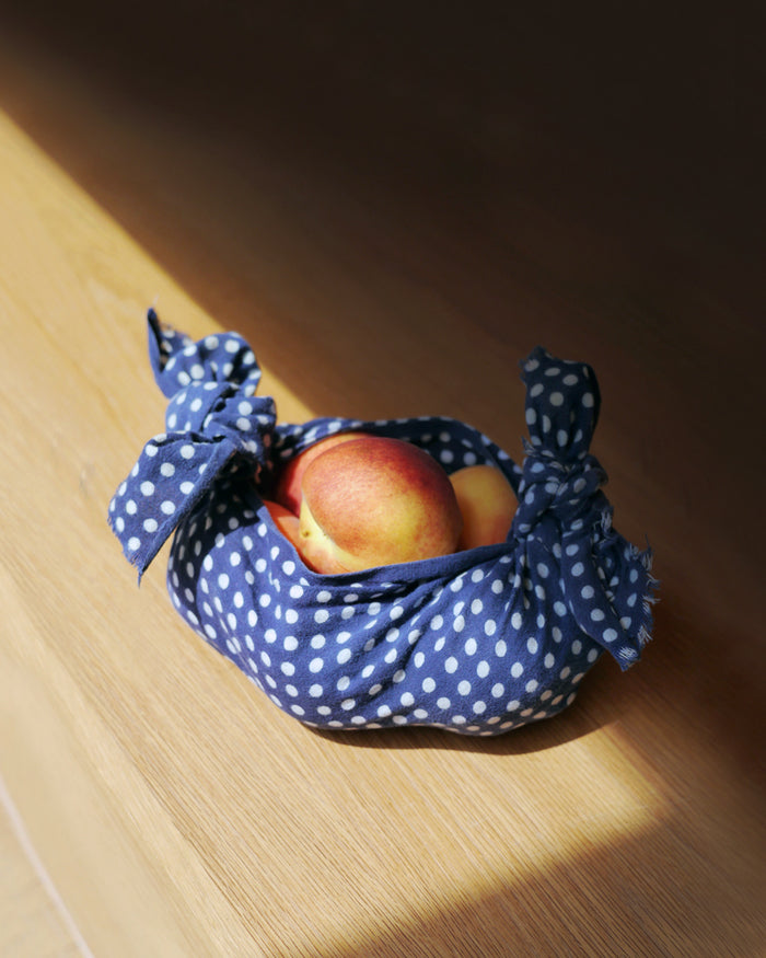 Tenugui Cloth - Navy White Dot