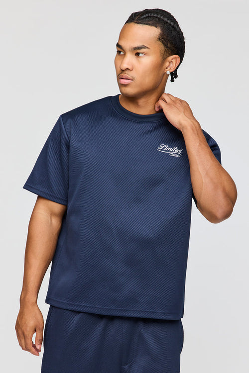 Textured Embroidered T-Shirt