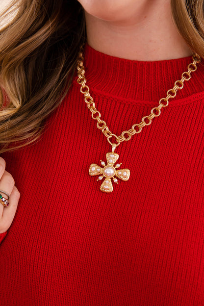 Chunky Chain Necklace with Bold Cross Pendant