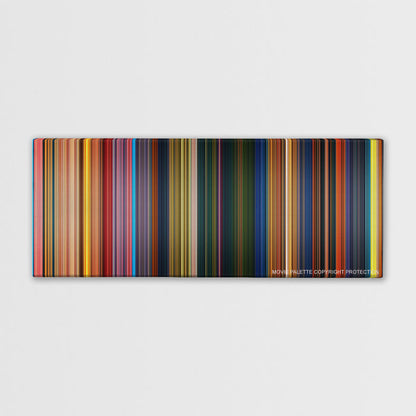 The Princess and the Frog color palette canvas print: thousands of thin vertical stripes of color