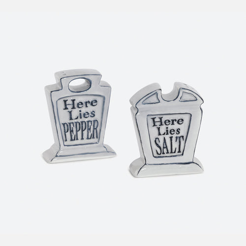 Tombstone Ceramic Salt & Pepper Shakers - Set of 2