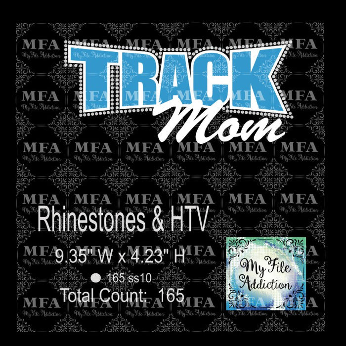 Track Mom 2 Rhinestones & Vector Digital Download File
