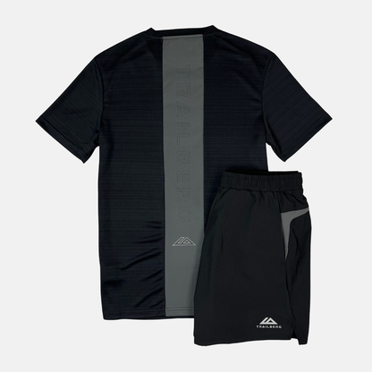 Trailberg Cloud T-Shirt / Shorts Set - Black/Volcano Grey