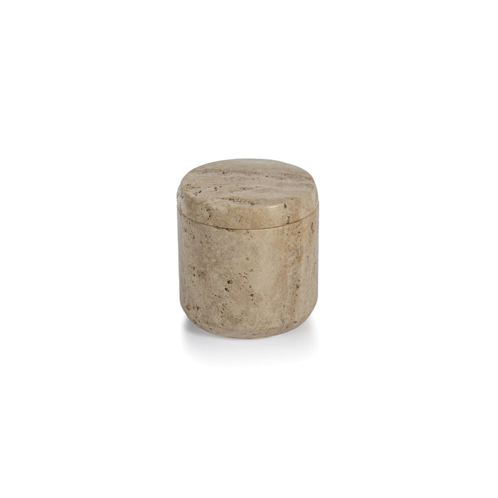 Travertine Marble Canister with Lid - Jar by Carlyle Avenue