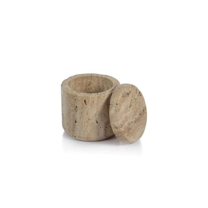Travertine Marble Canister with Lid - Jar by Carlyle Avenue