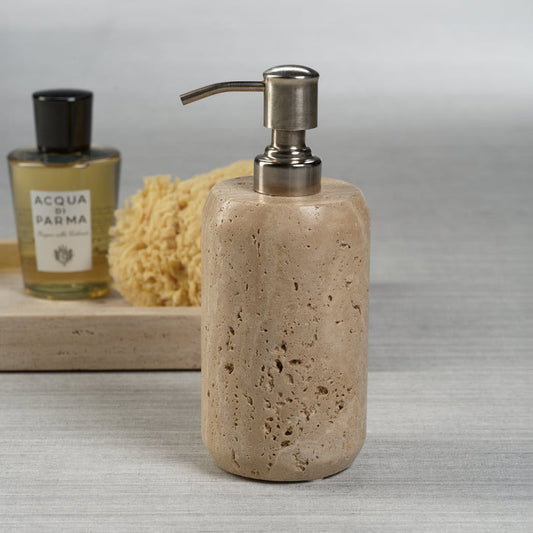 Travertine Marble Soap / Lotion Dispenser - Soap Dispenser by Carlyle Avenue
