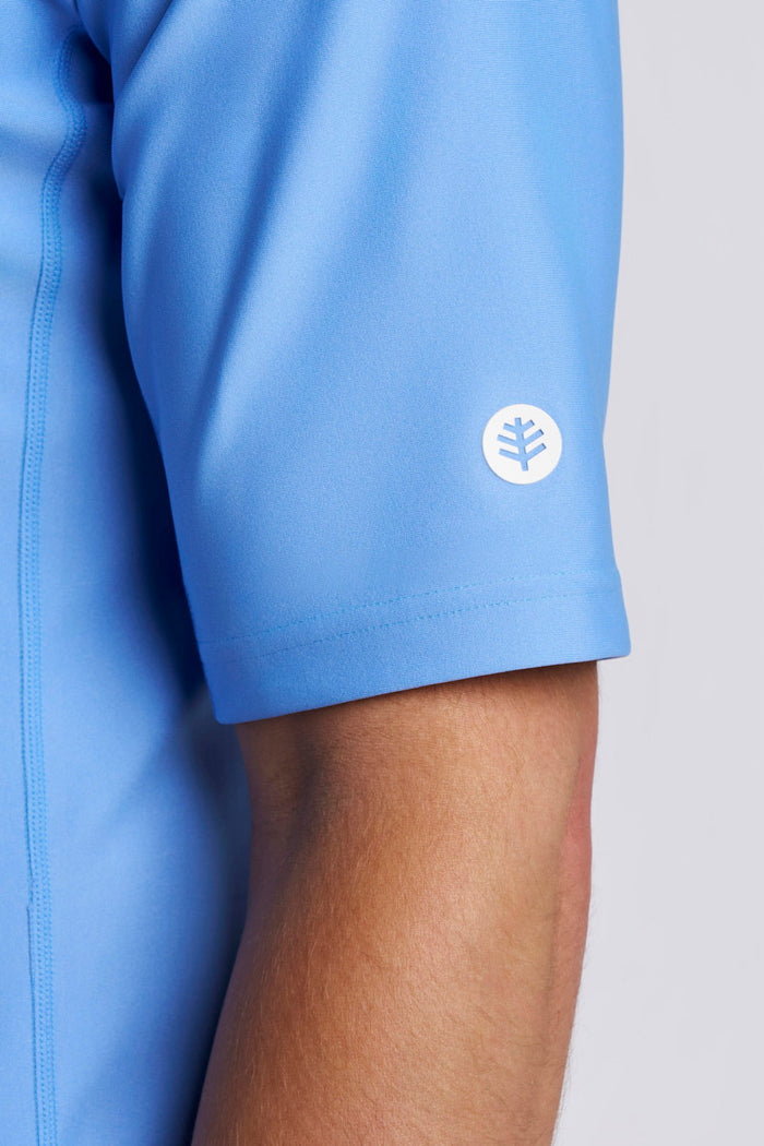 Tulum | Men's Short Sleeve Surf Rash Guard | Bluebell