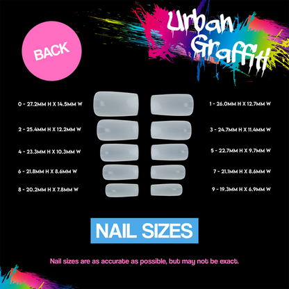 Urban Graffiti JP-007 Squoval Nail Tips - Natural - 500   Naio Nails