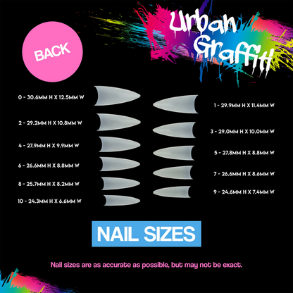 Urban Graffiti JP-008 Stiletto Nail Tips - Natural - 550   Naio Nails