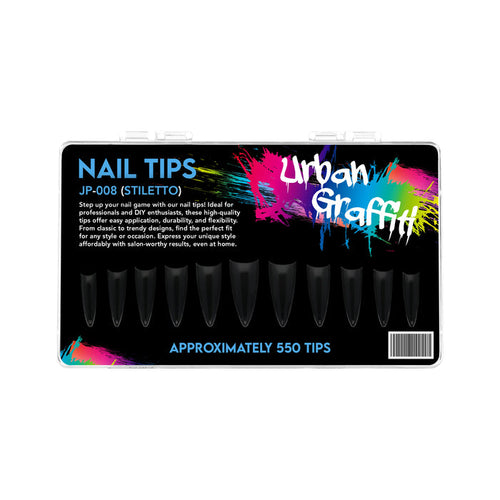 Urban Graffiti JP-008 Stiletto Nail Tips - Transparent - 550   Naio Nails