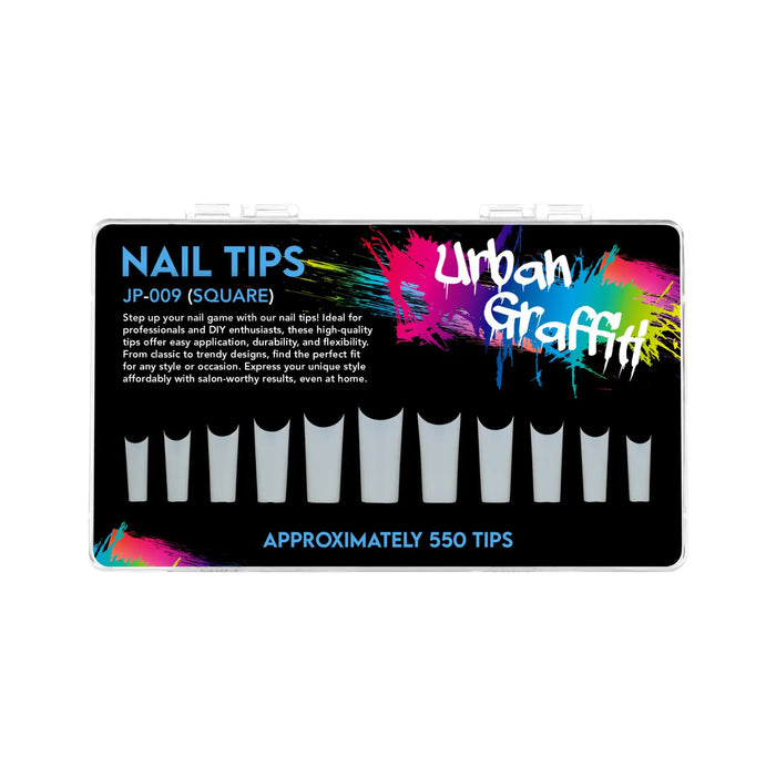 Urban Graffiti JP-009 Square Nail Tips - Natural - 550   Naio Nails