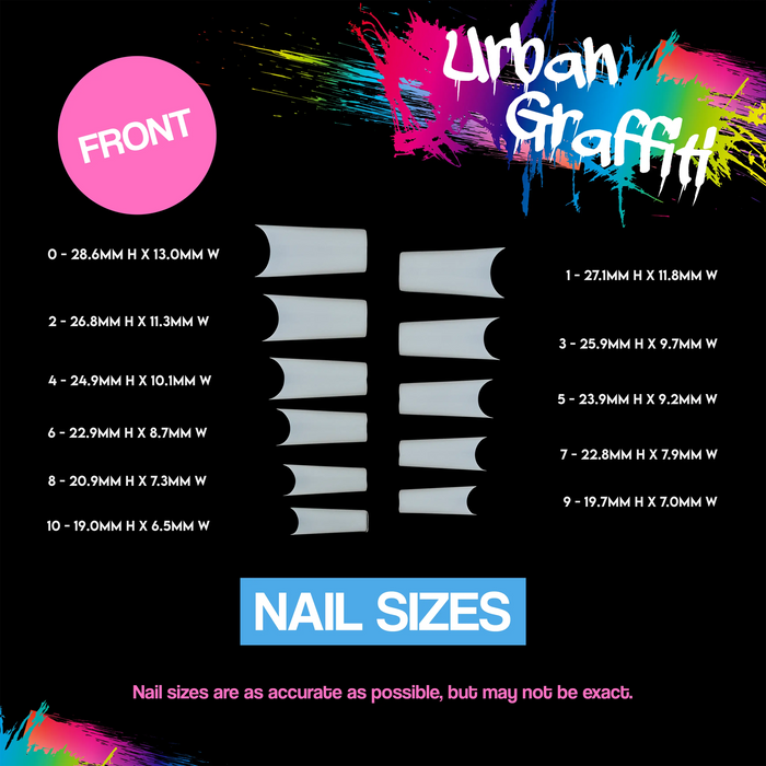 Urban Graffiti JP-009 Square Nail Tips - Natural - 550   Naio Nails