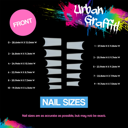 Urban Graffiti JP-009 Square Nail Tips - Natural - 550   Naio Nails