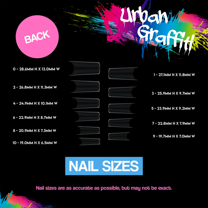 Urban Graffiti JP-009 Square Nail Tips - Transparent - 550   Naio Nails