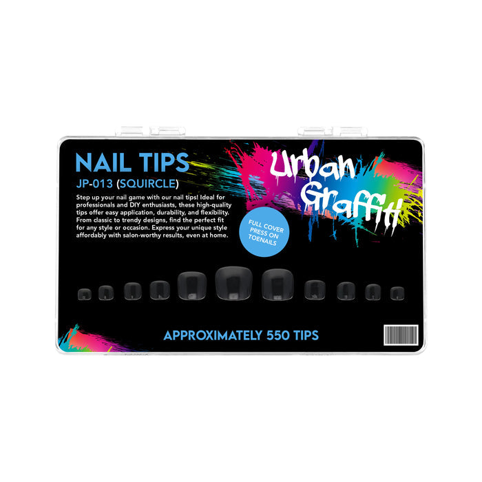 Urban Graffiti JP-013 Squircle Toe Nail Tips - Transparent - 550   Naio Nails