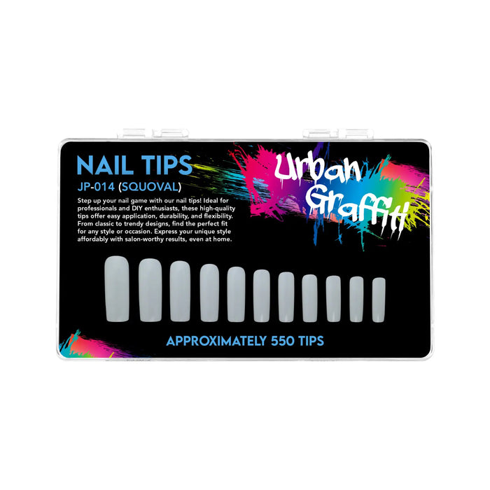 Urban Graffiti JP-014 Squoval Nail Tips - Natural - 550   Naio Nails