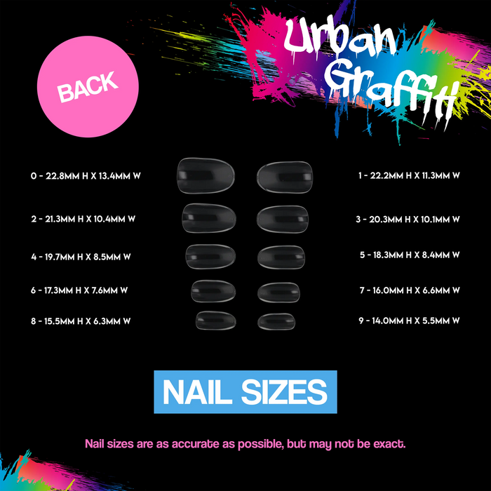 Urban Graffiti JP-019 Oval Nail Tips - Transparent - 500   Naio Nails
