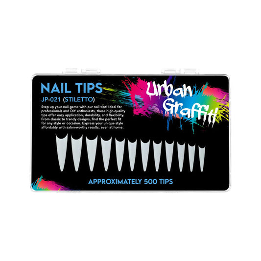 Urban Graffiti JP-021 (Stiletto) Nail Tips - Natural - 500   Naio Nails