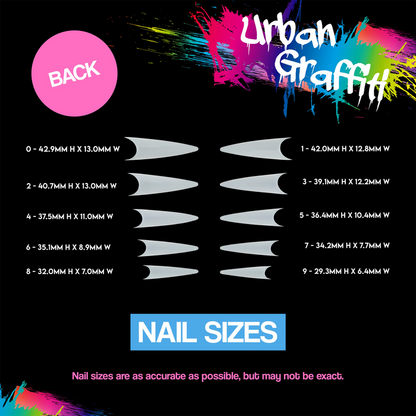 Urban Graffiti JP-021 (Stiletto) Nail Tips - Natural - 500   Naio Nails