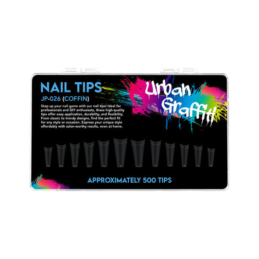 Urban Graffiti JP-026 Nail Tips - Transparent - 500   Naio Nails
