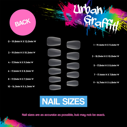 Urban Graffiti JP-038 Squoval Nail Tips - Transparent - 550   Naio Nails